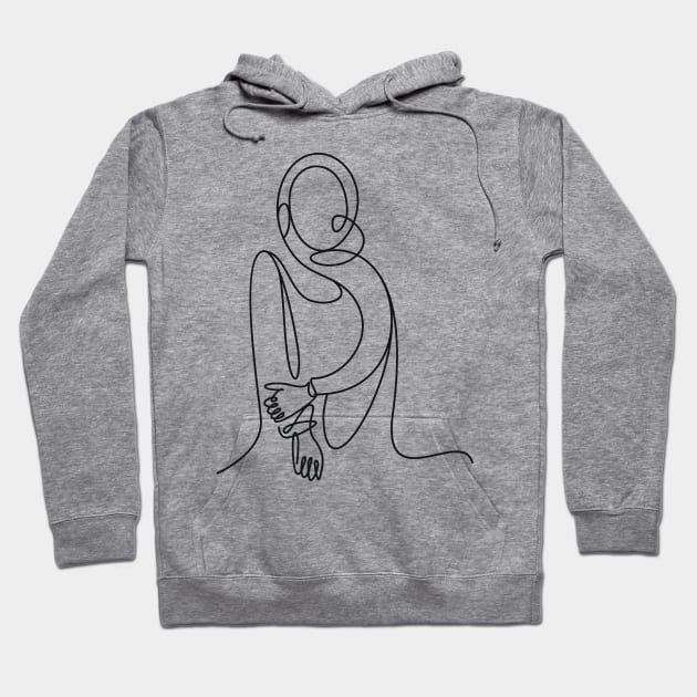 Lineart Girl Hoodie by Whatastory